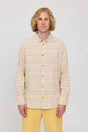 Striped Linen Mixed Shirt - Moon/Multicolor