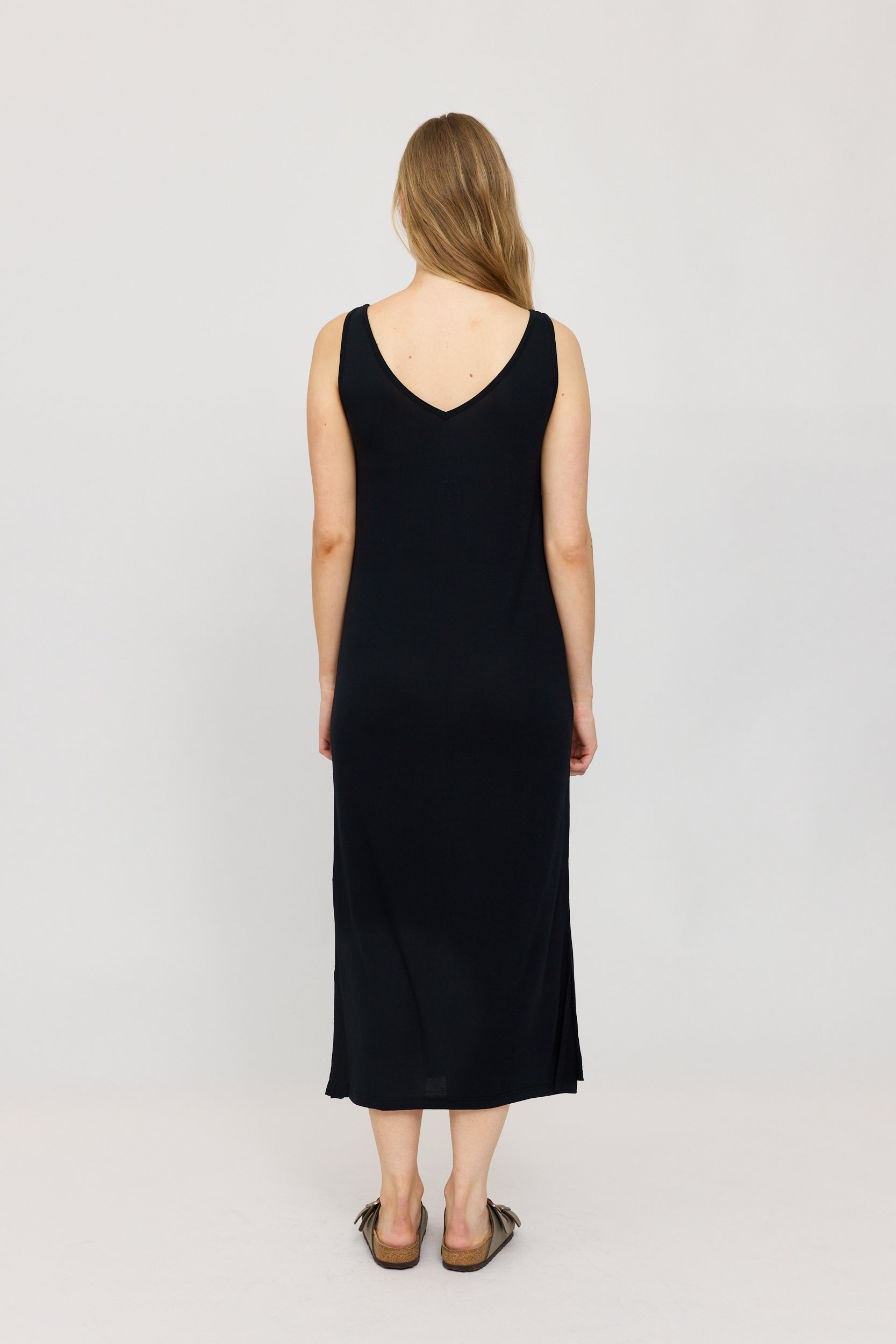 Midi Jersey Tank Dress - Black