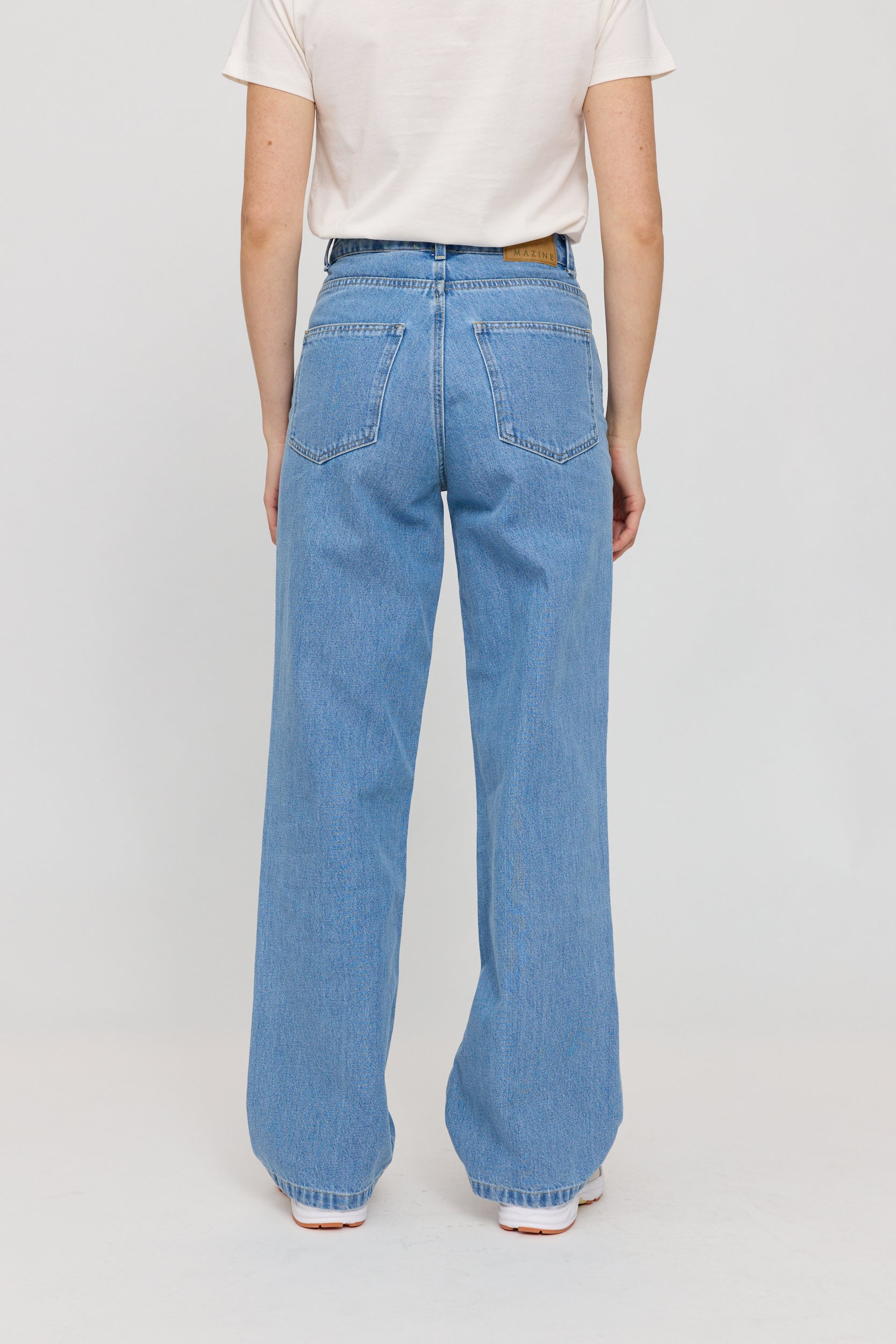 Wide Leg Denim Pants - Light Blue Wash
