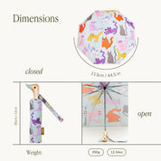 Eisblauer Enten-Regenschirm mit Katzendruck