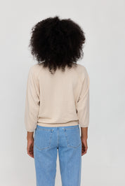 Fine Knit Jumper Raglan - Eggshell