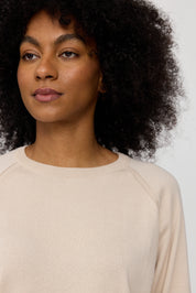 Fine Knit Jumper Raglan - Eggshell