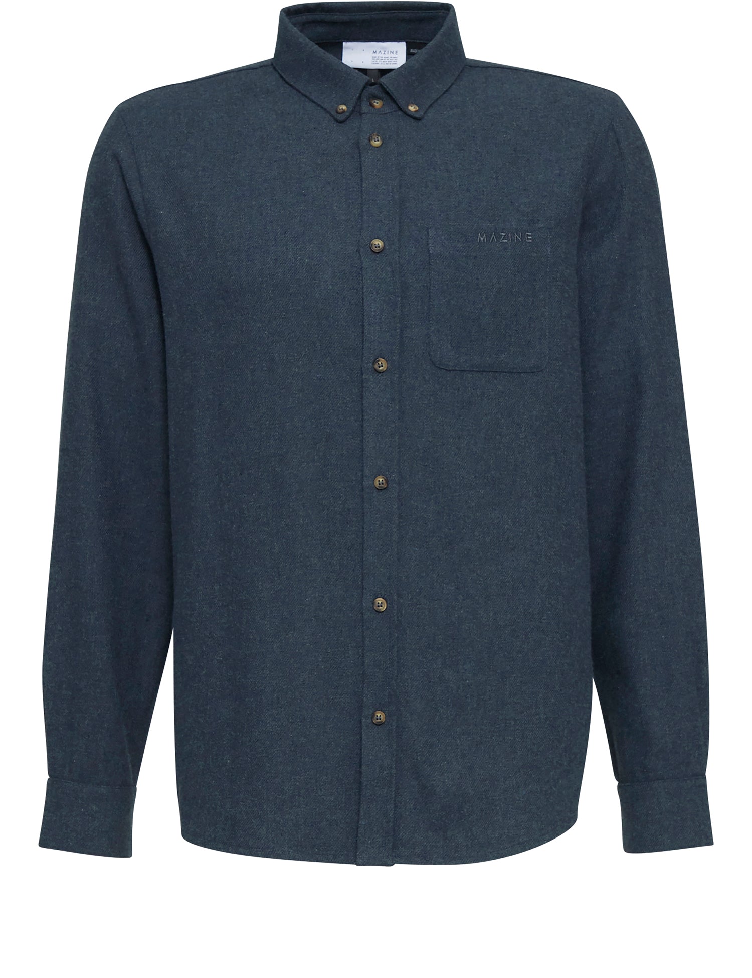 Dunkelblaues Langarmhemd mit Knöpfen