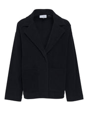 Schwarze Damenjacke mit Kragen, isoliert