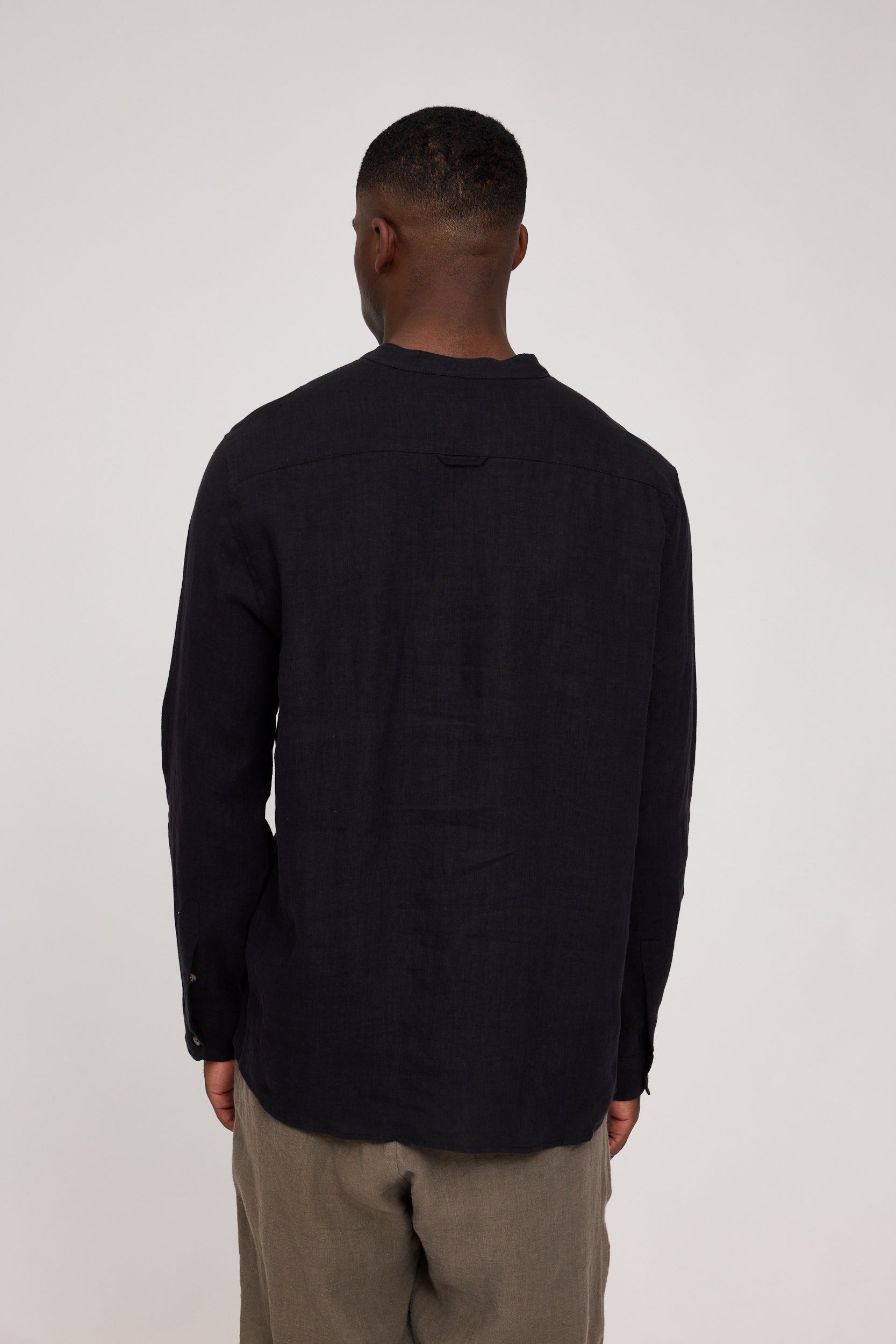 Stand Collar Linen Shirt