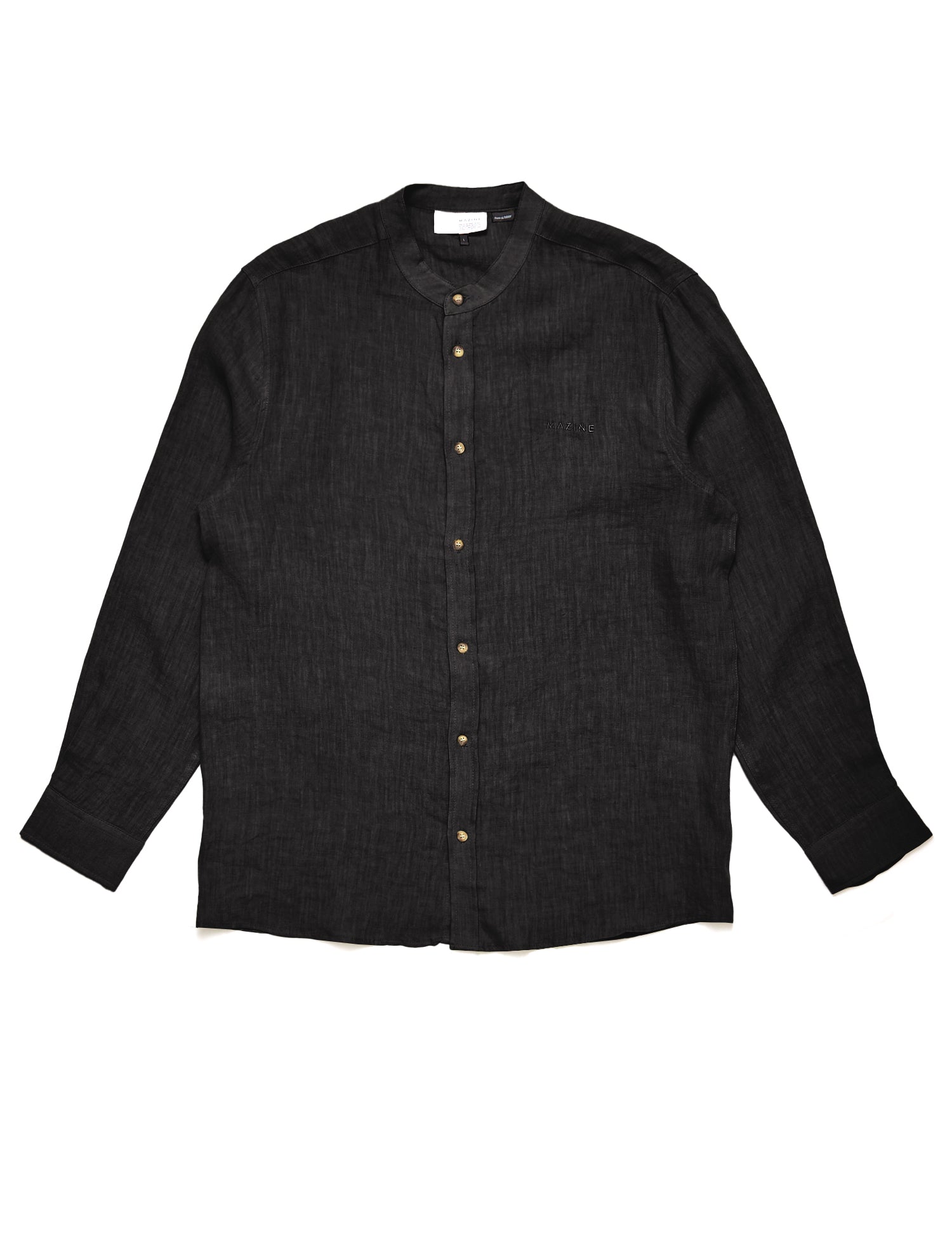 Stand Collar Linen Shirt