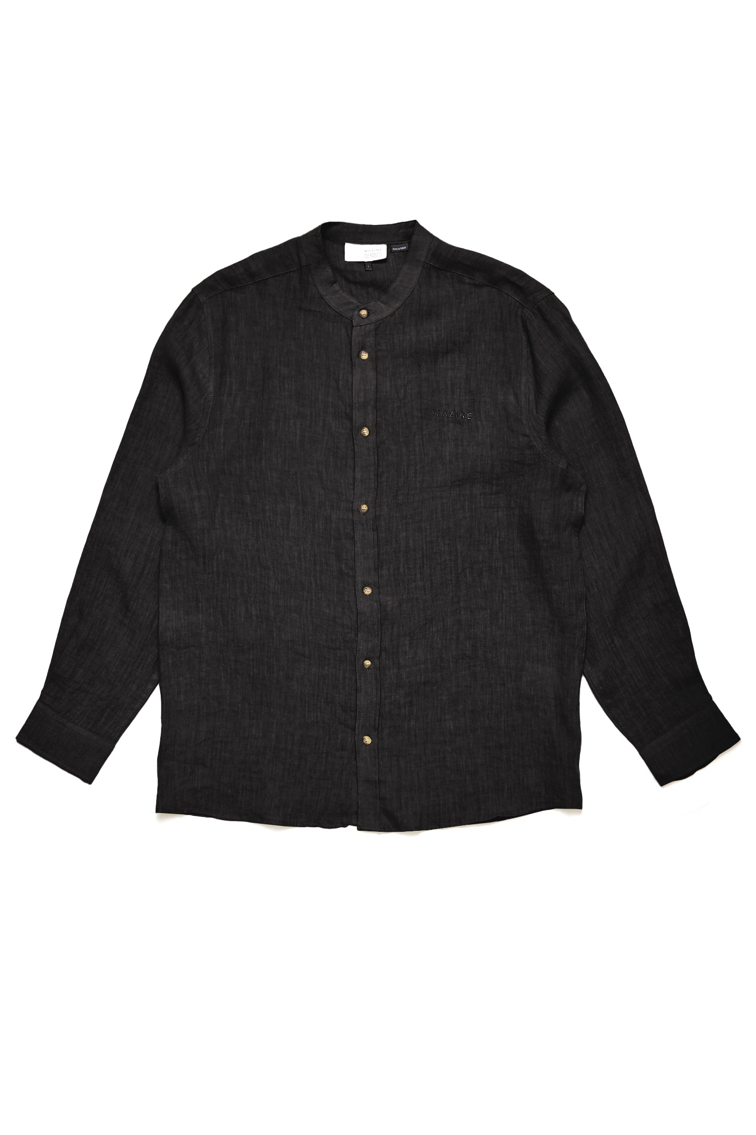 Stand Collar Linen Shirt