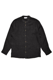 Stand Collar Linen Shirt