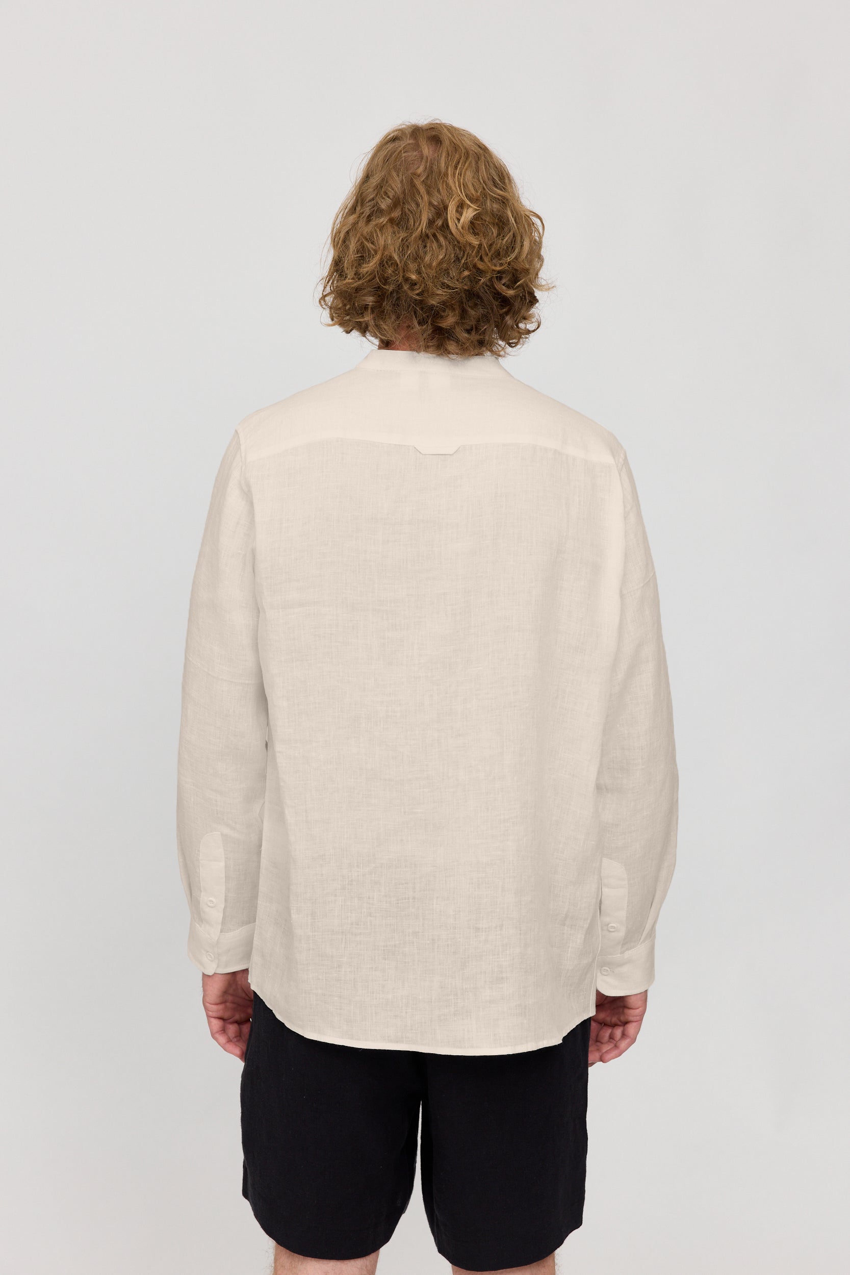 Stand Collar Linen Shirt