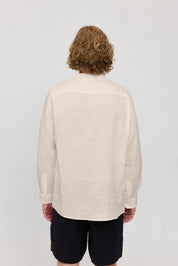 Stand Collar Linen Shirt