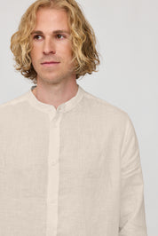 Stand Collar Linen Shirt