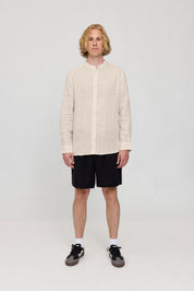 Stand Collar Linen Shirt