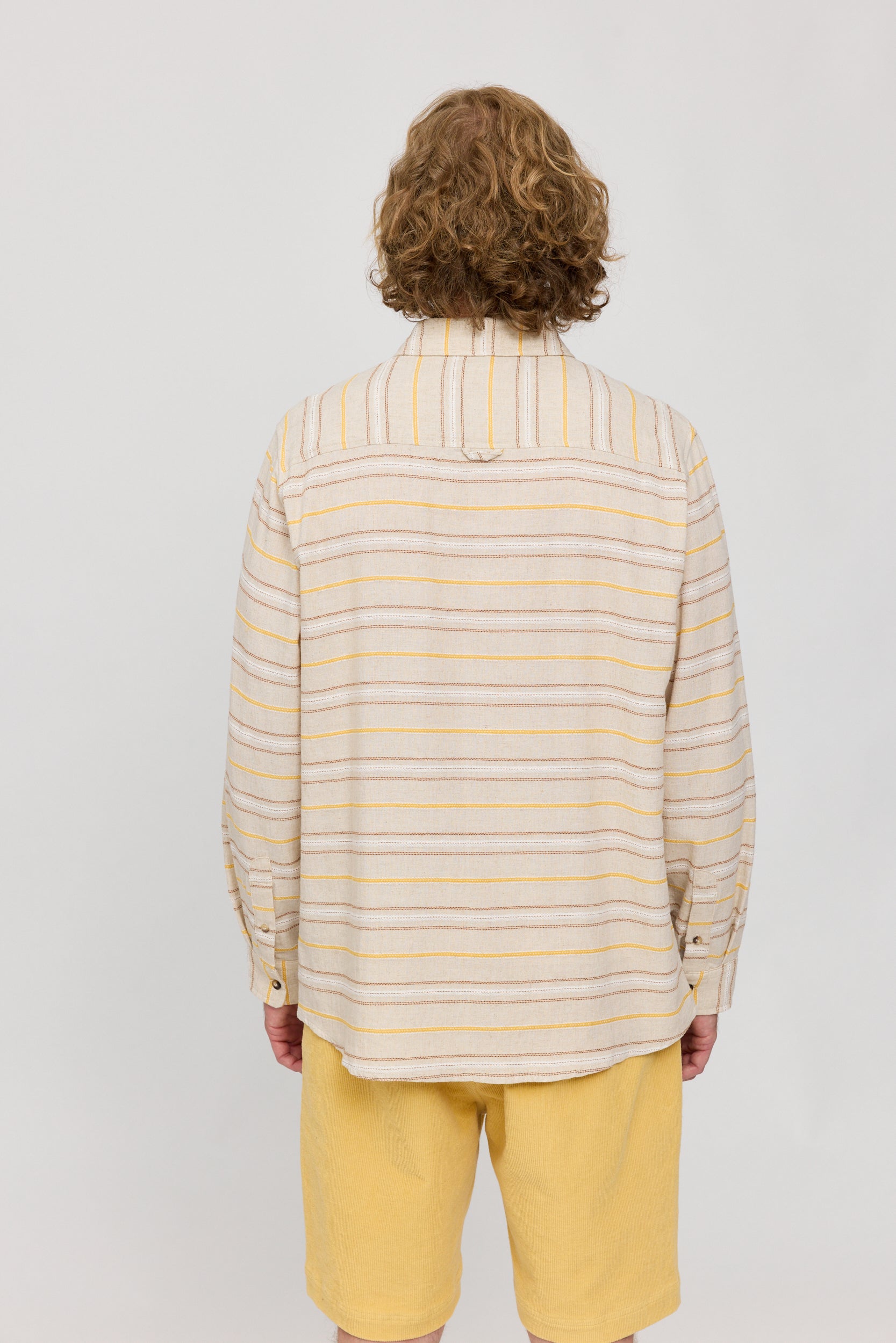 Striped Linen Mixed Shirt - Moon/Multicolor