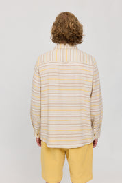 Striped Linen Mixed Shirt - Moon/Multicolor