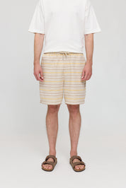Striped Linen Mix Shorts - Moon/Multicolor