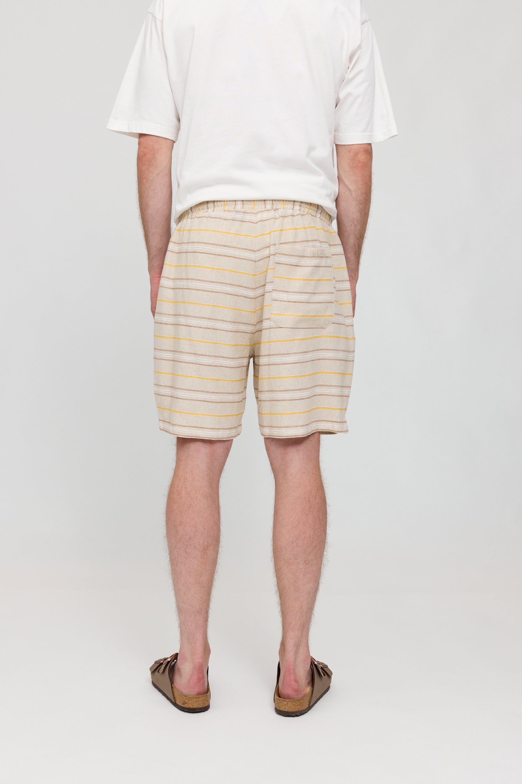 Striped Linen Mix Shorts - Moon/Multicolor
