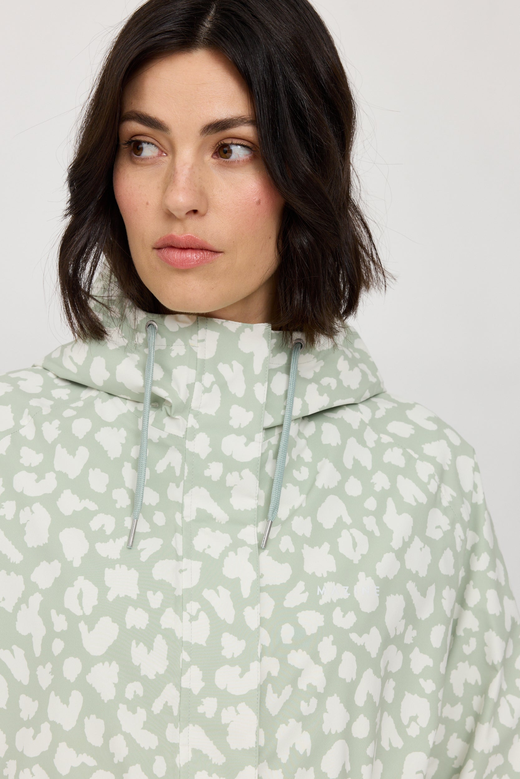 Oversized Rain Coat - Misty Jade/ Printed