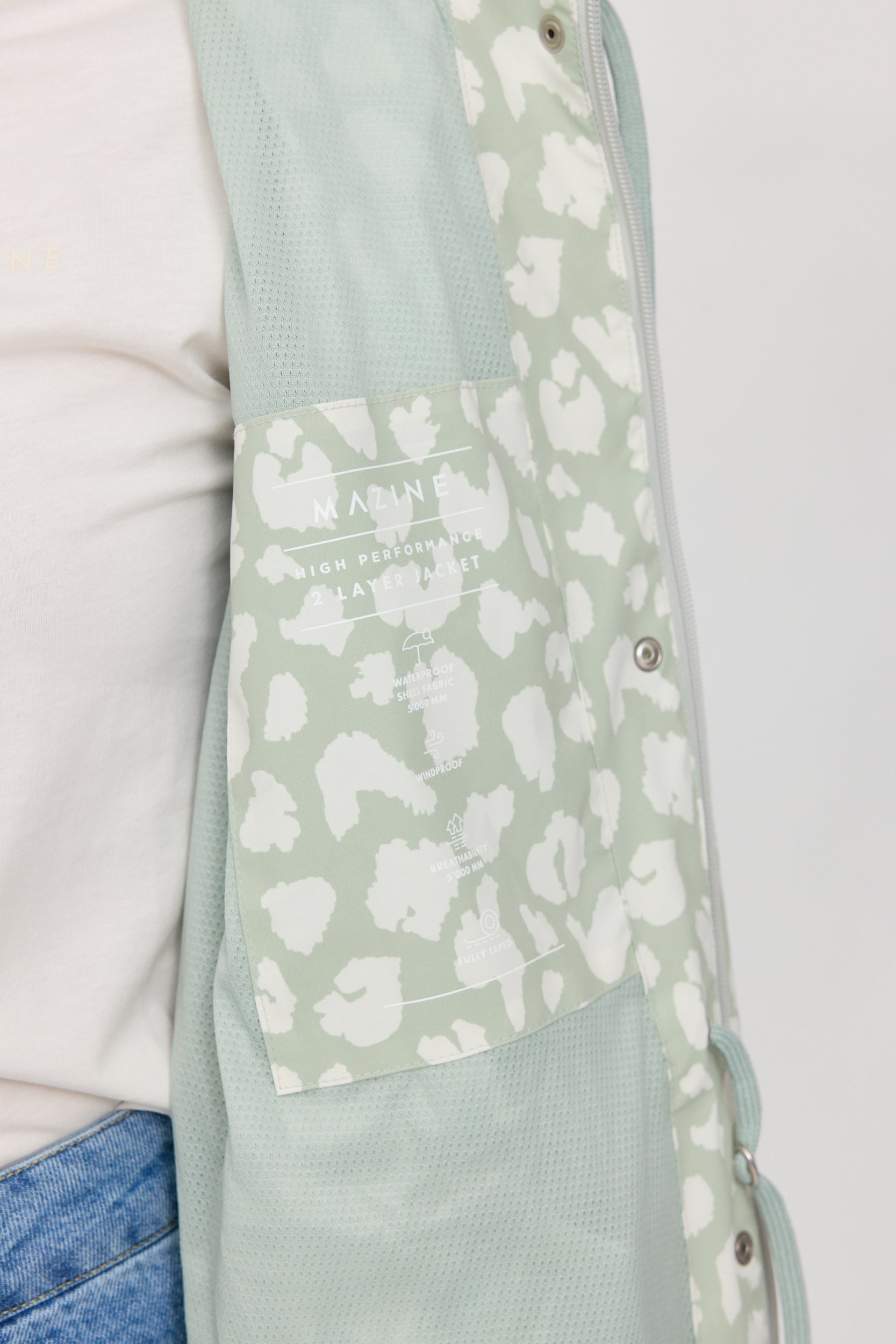 Detailaufnahme einer tarnfarbenen Funktionsjacke