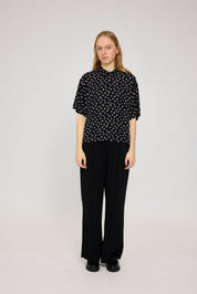 Printed Crinkie Short Sleeve Shirt - Black/Printed