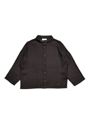 3/4 Sleeve Linen Shirt - Black