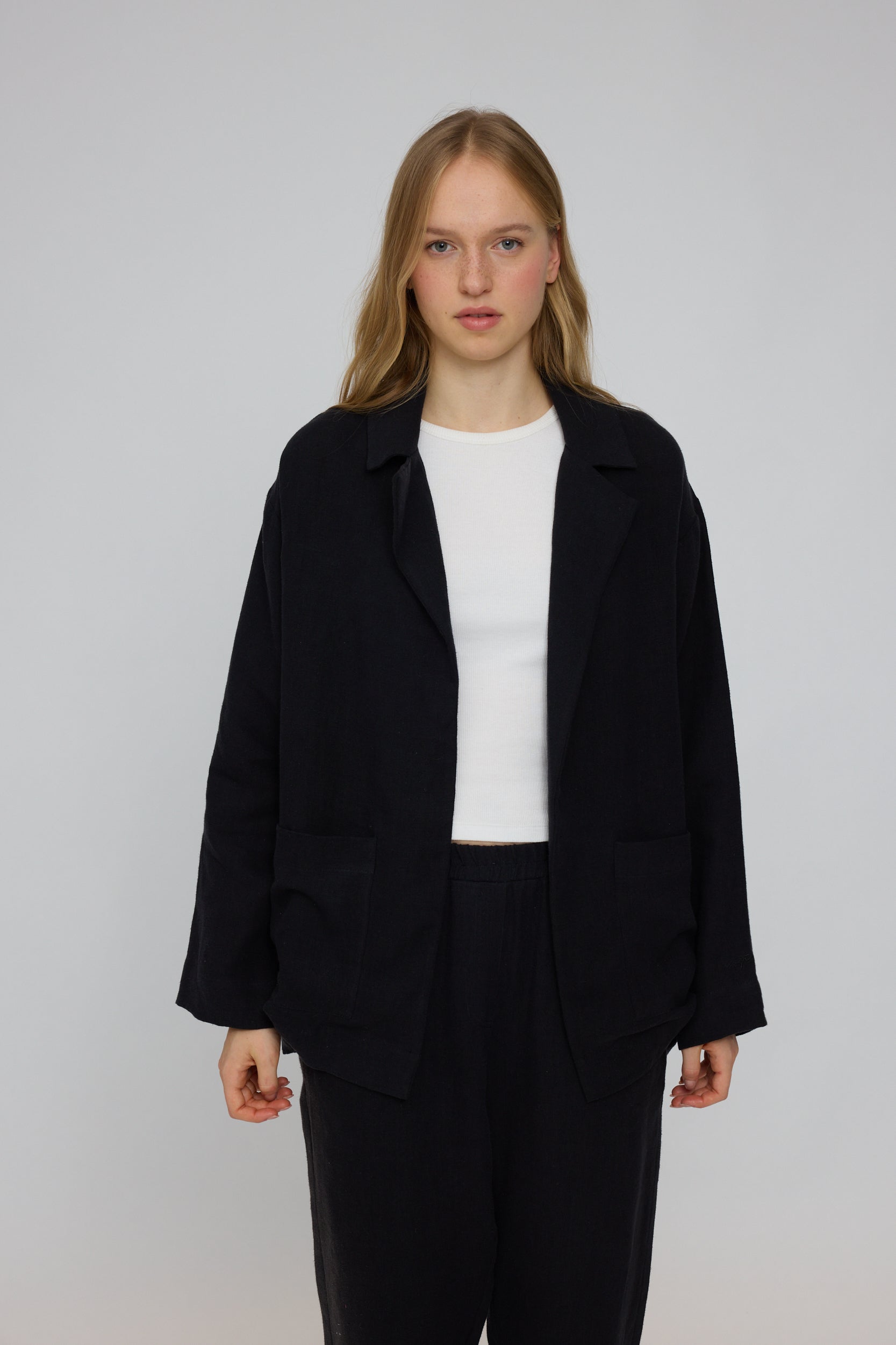 Linen Blazer Wide