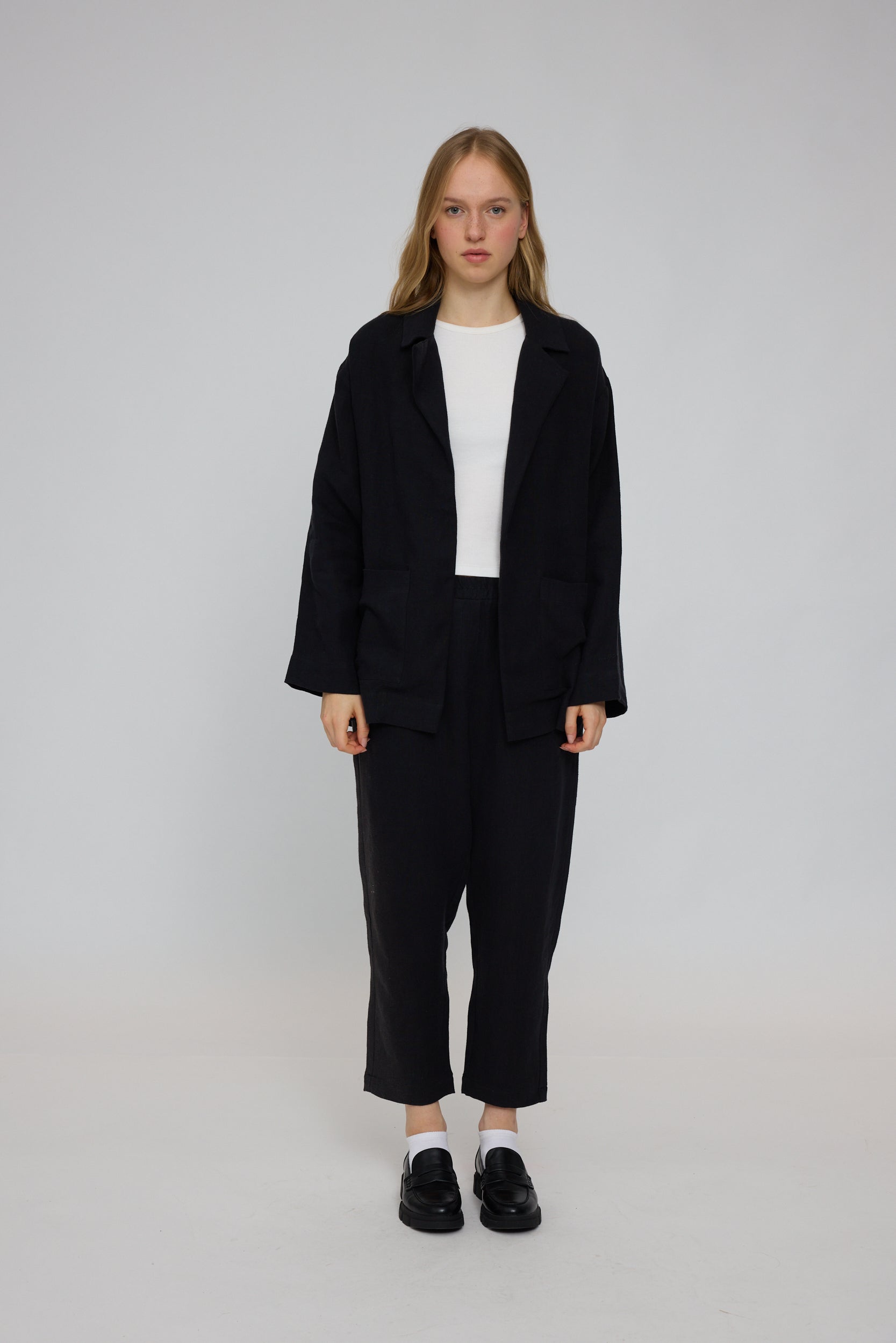 Linen Blazer Wide