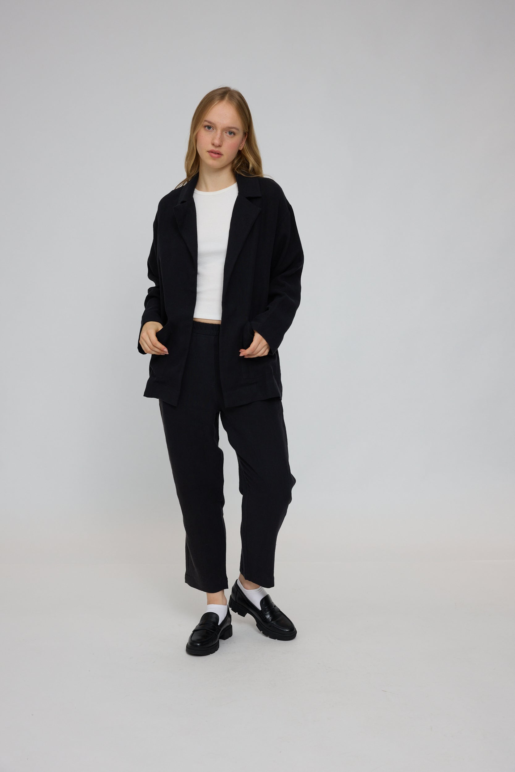 Linen Blazer Wide