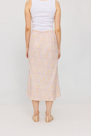 Printed Bias Cut Skirt - Offwhite/Printed