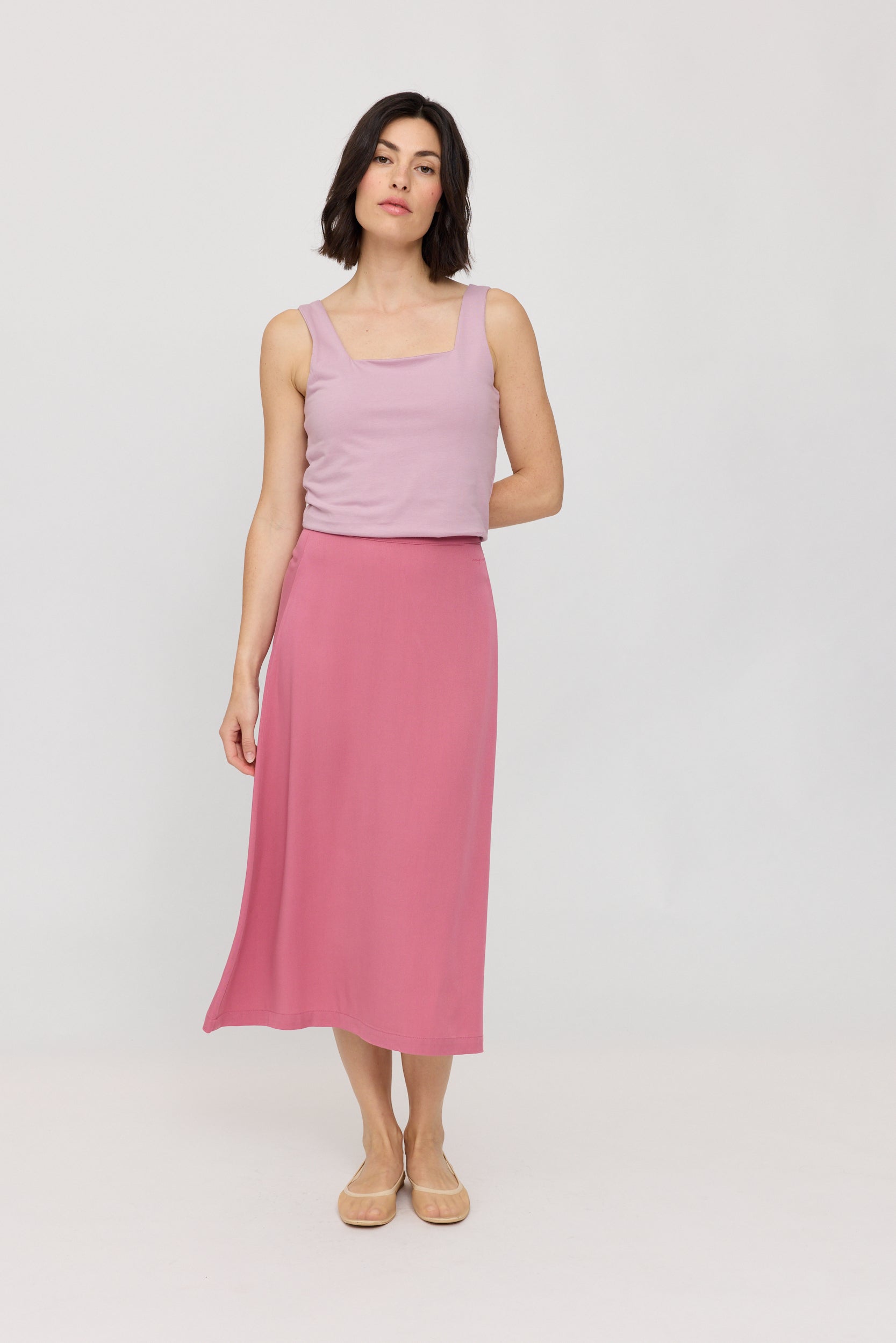 Midi Skirt - Pink Rose