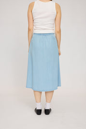 Denim Midi Skirt - Light Blue Wash
