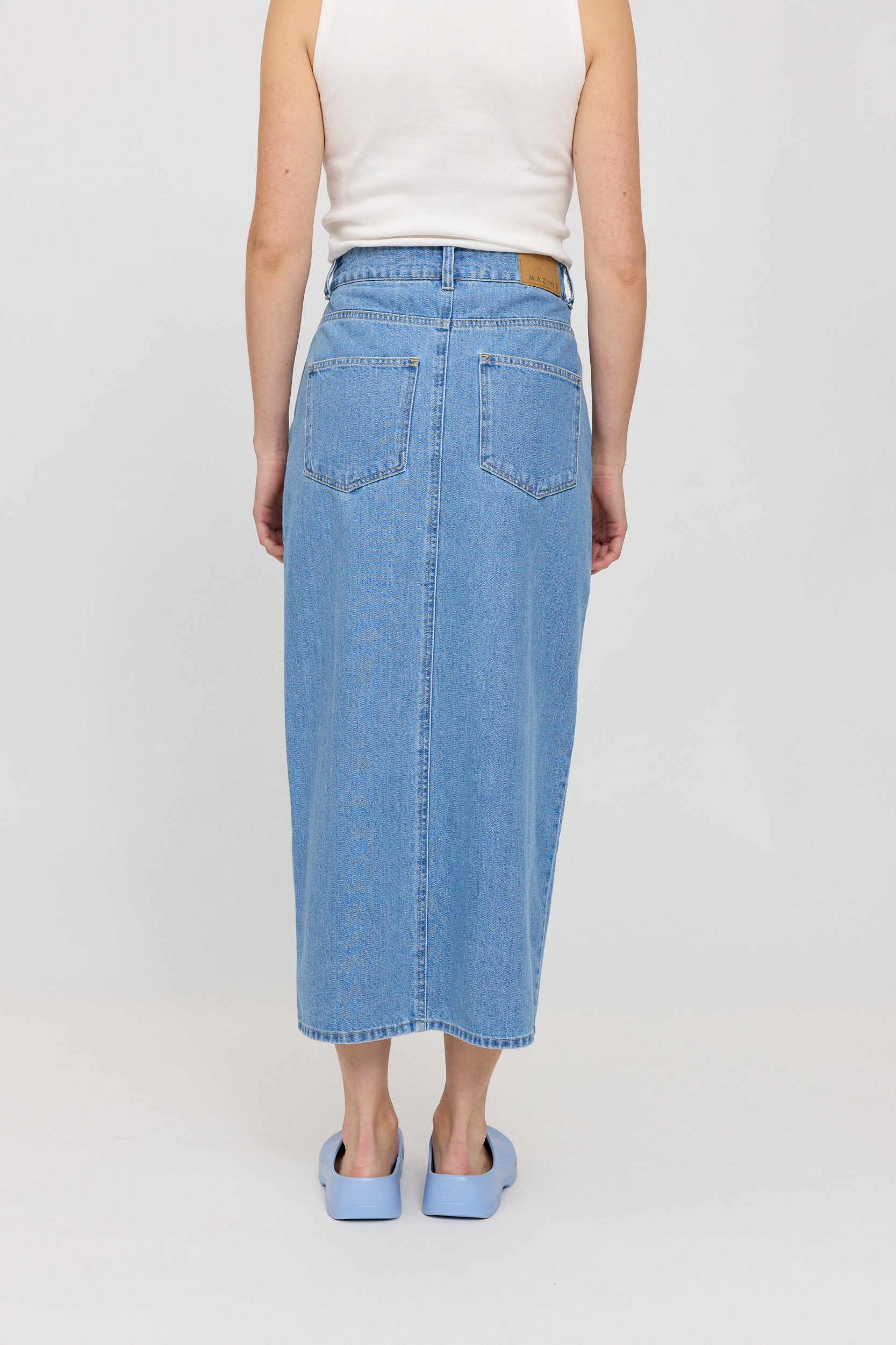 Denim Maxi Skirt - Light Blue Wash