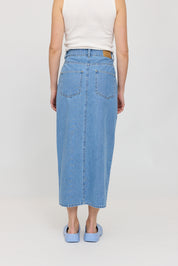 Denim Maxi Skirt - Light Blue Wash