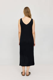Midi Jersey Tank Dress - Black