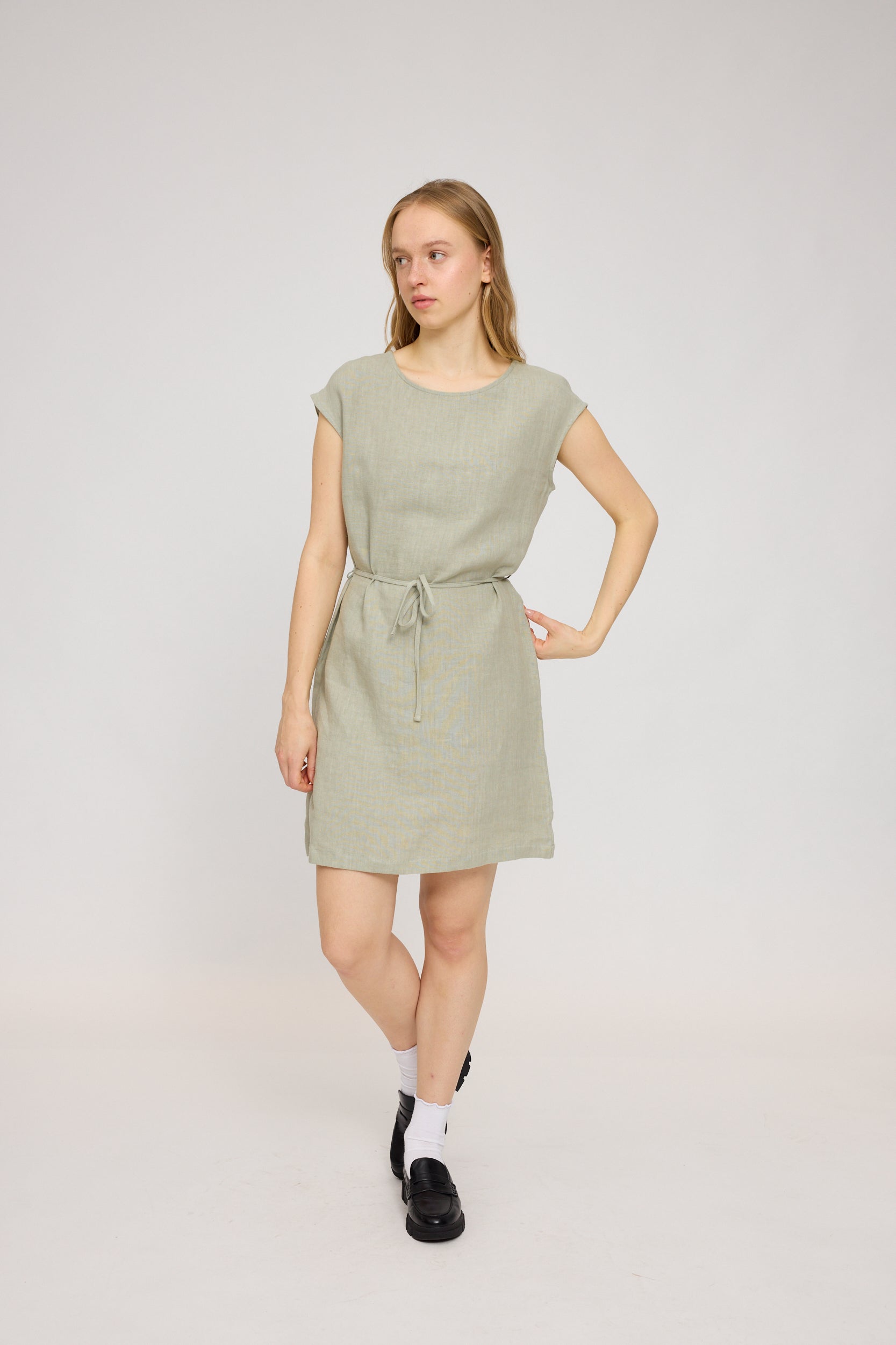 Linen Mini Dress - Seagrass