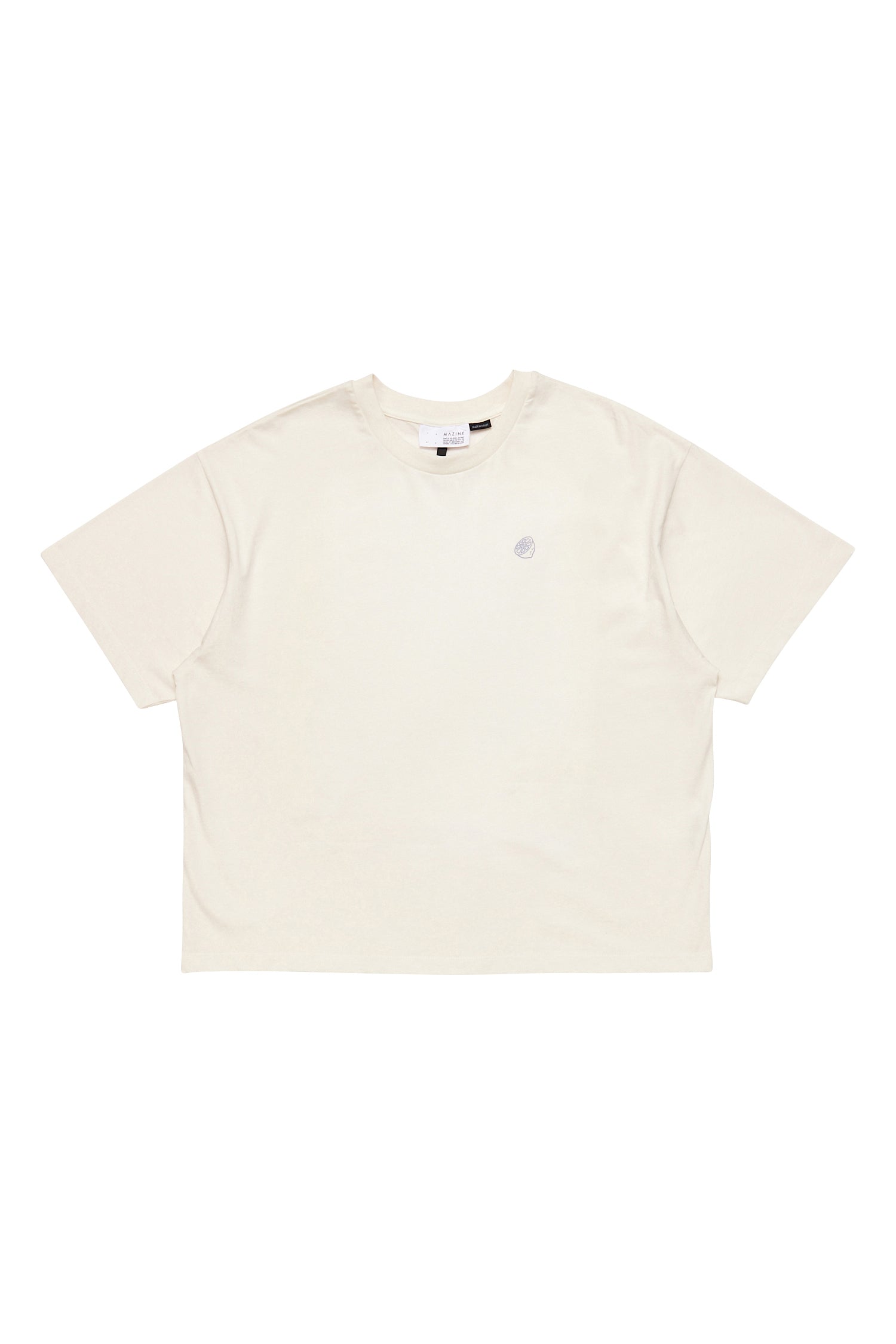 Einfaches beiges T-Shirt mit Logo