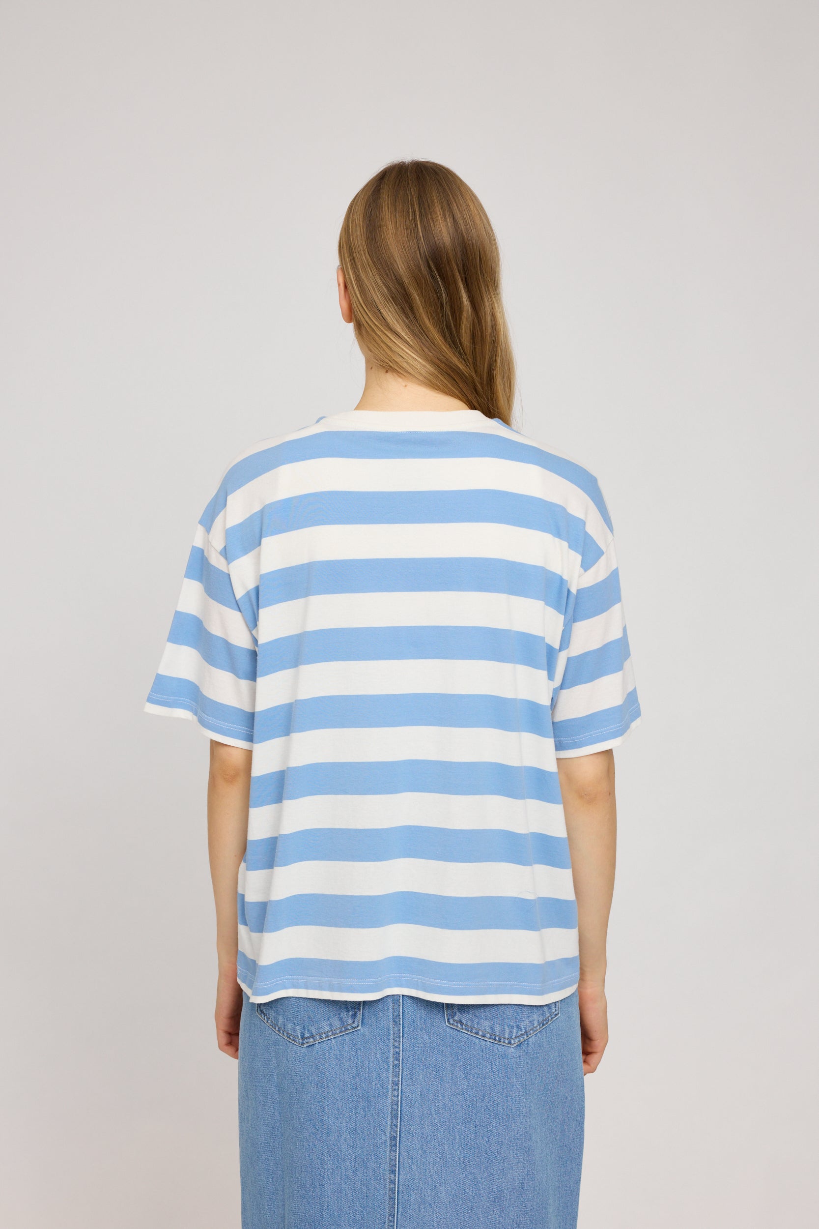 Block Stripes T - Azur/ Offwhite
