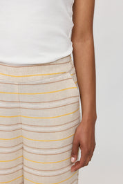 Striped Linen Mix Pants - Moon/Multicolor