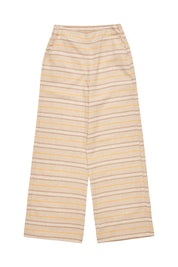 Striped Linen Mix Pants - Moon/Multicolor