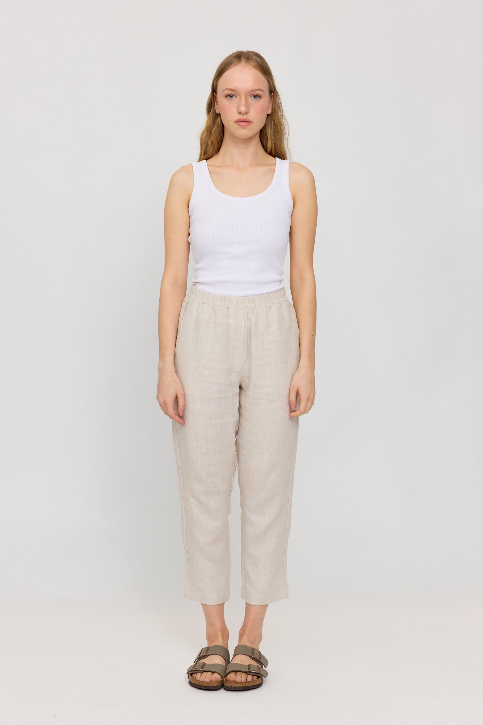 Straight Leg Linen Pants
