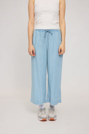 Wide Leg Denim Pants w Belt