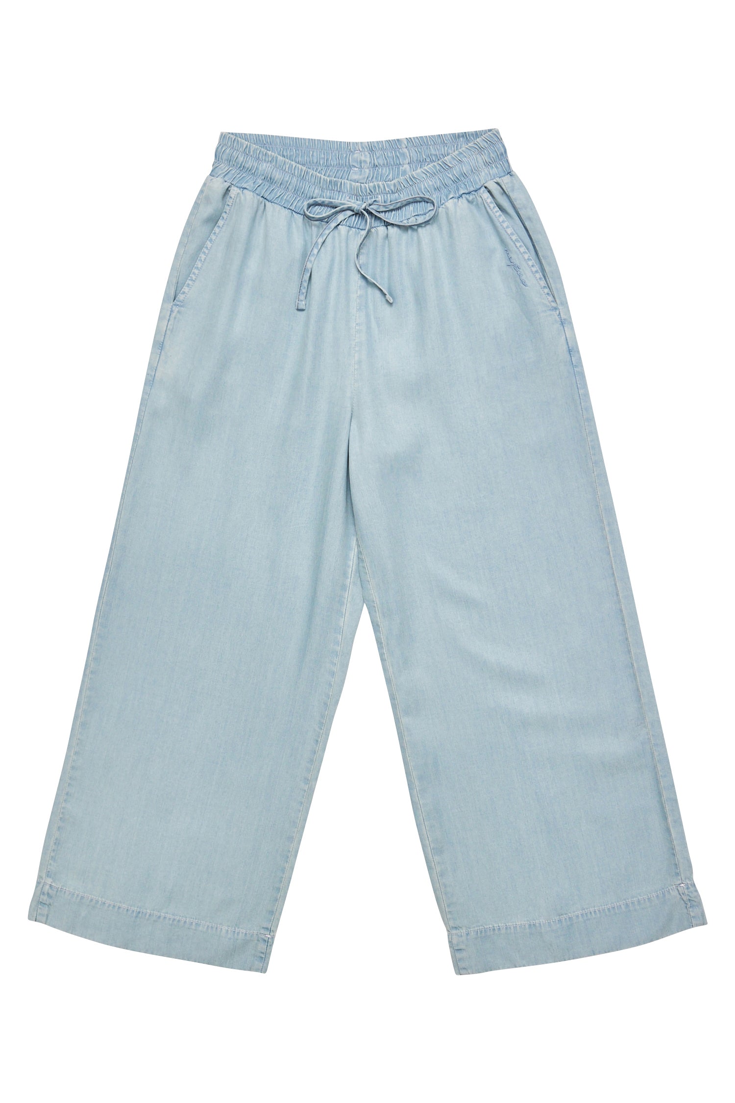Wide Leg Denim Pants w Belt