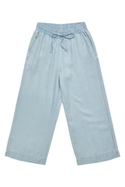 Wide Leg Denim Pants w Belt