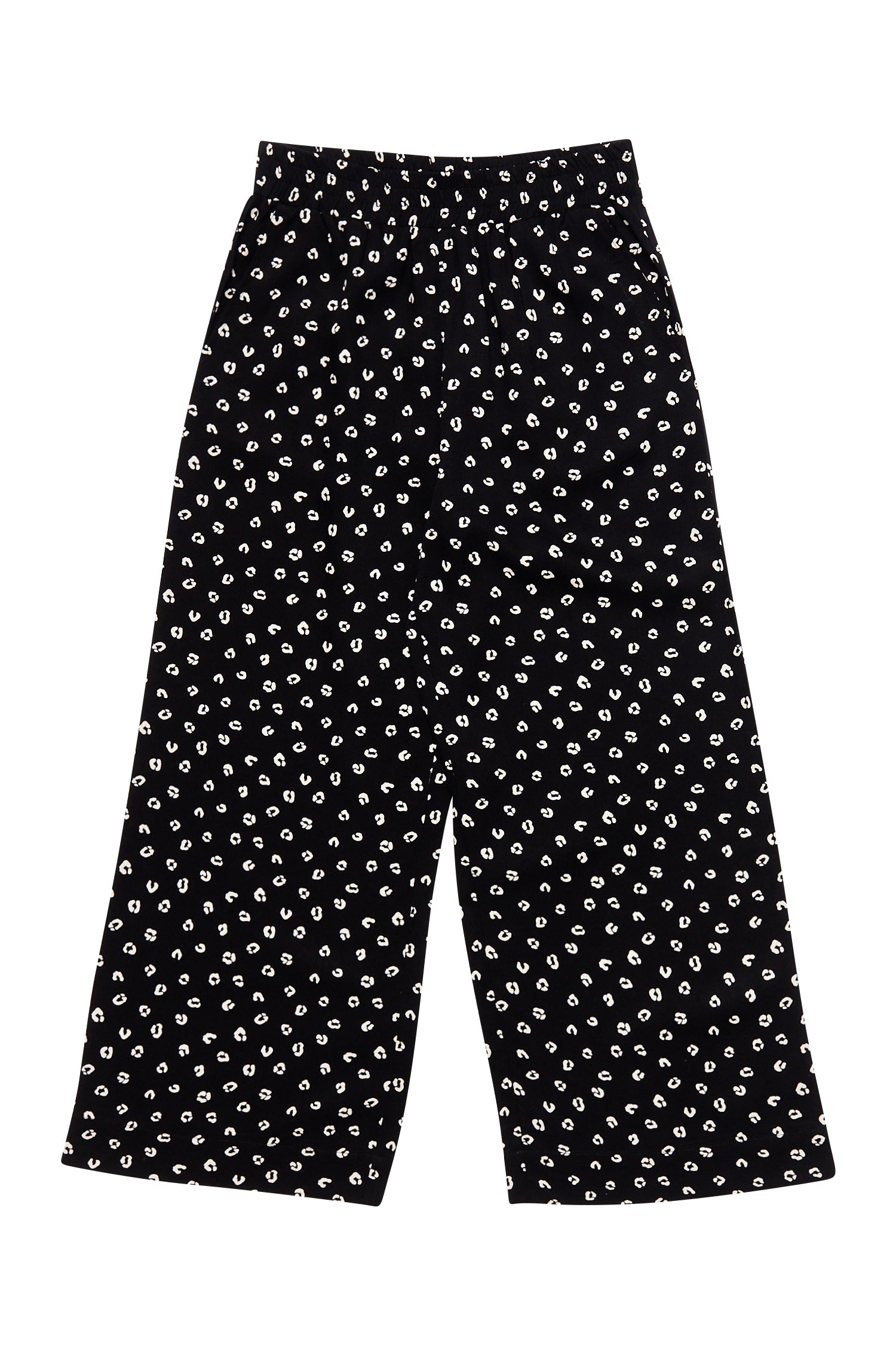 Printed Wide Leg Pants - Black/Printed