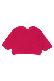 Fine Knit Jumper Half Sleeve - Magenta Pink