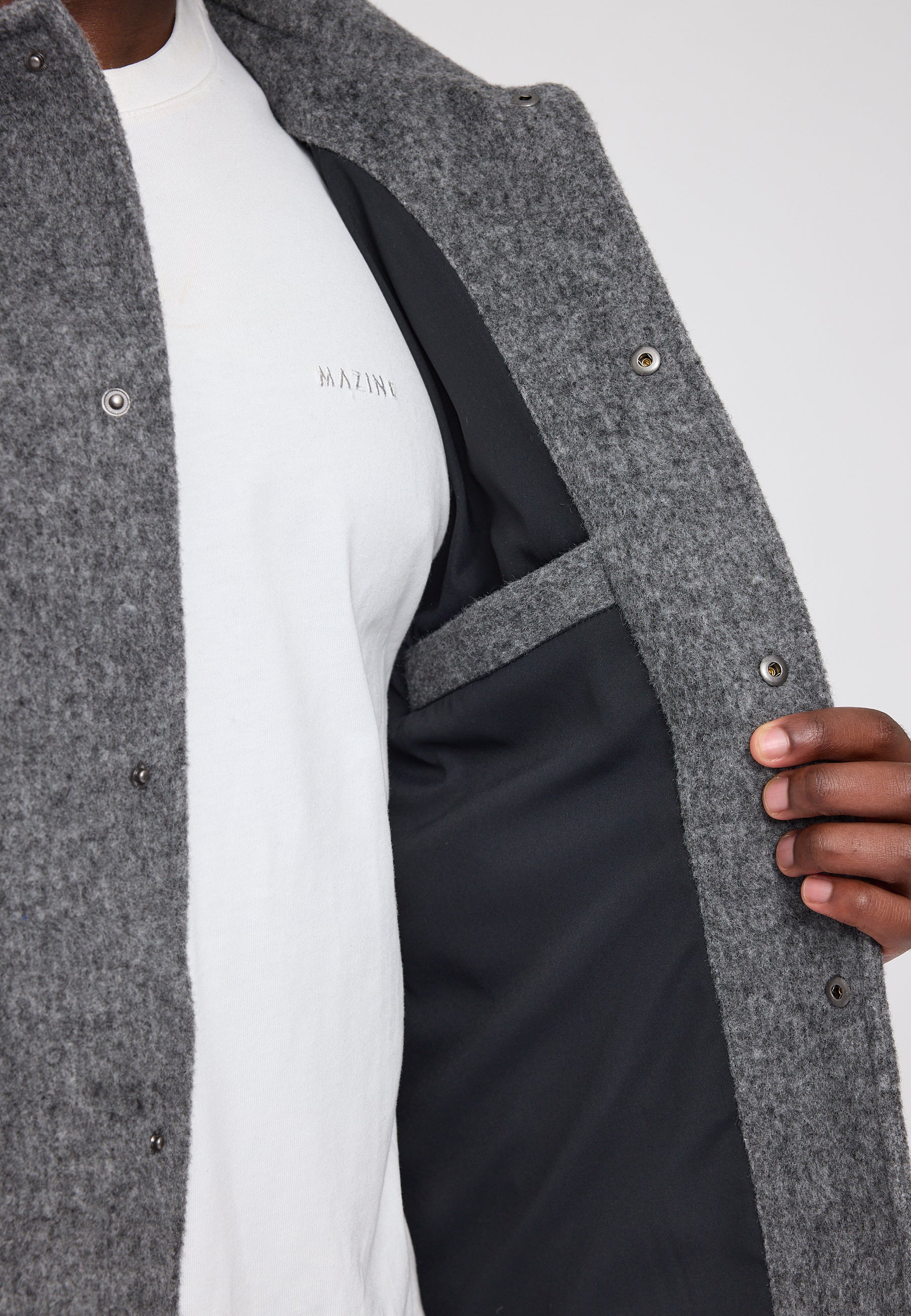 Vegan Wool Jacket - Anthracite Mel
