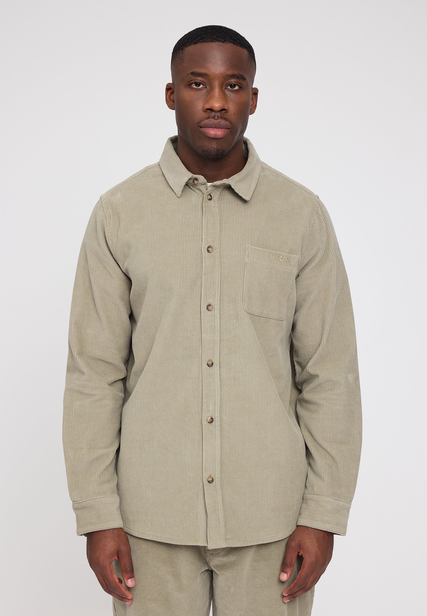 Pocket Corduroy Shirt - Light Kaki