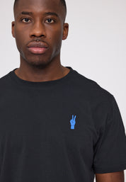 Back Print T-Shirt - Black/ Democracy Print
