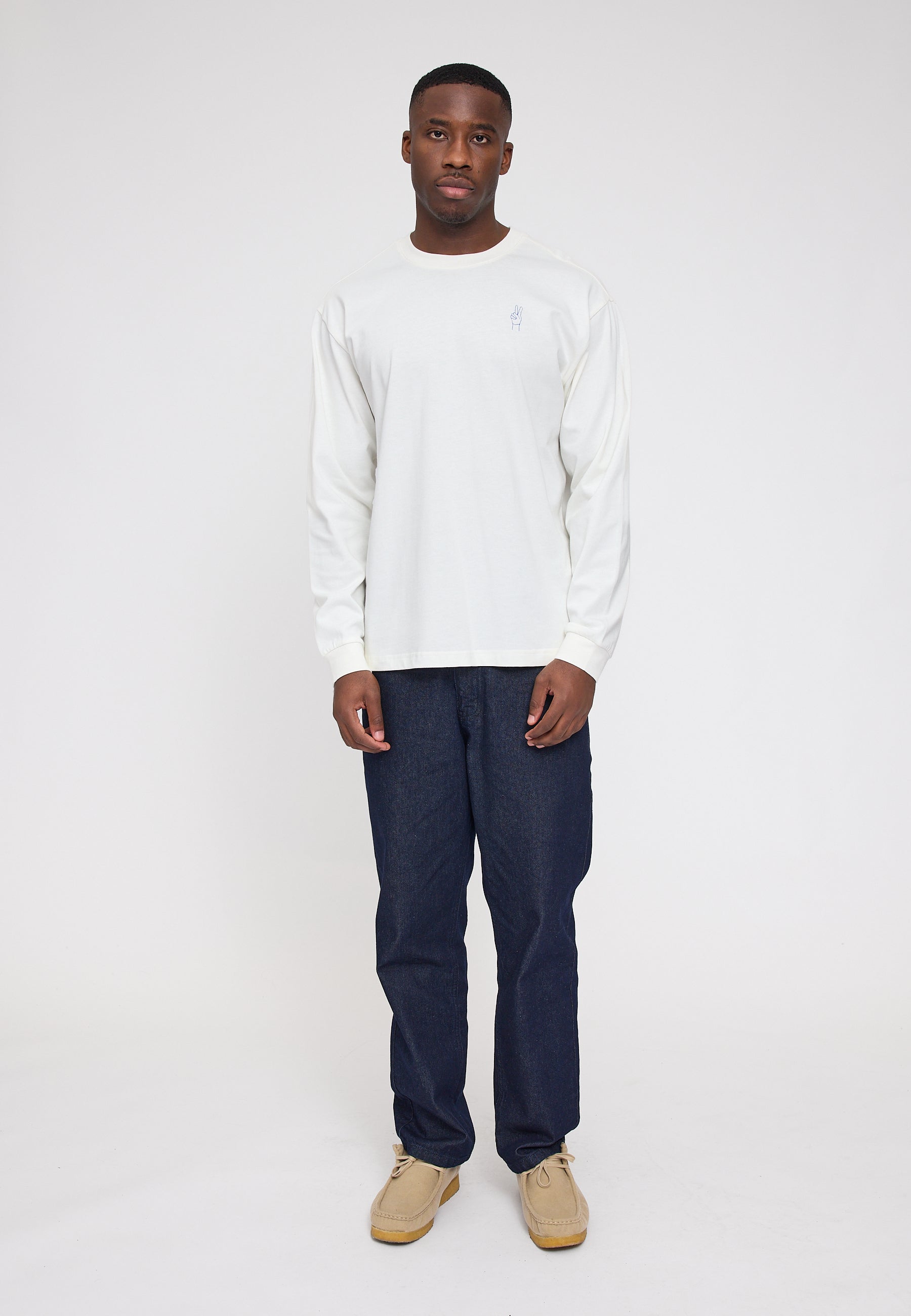 Back Print Theme Longsleeve - Offwhite/ Democracy Print