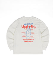 Back Print Theme Longsleeve - Offwhite/ Democracy Print