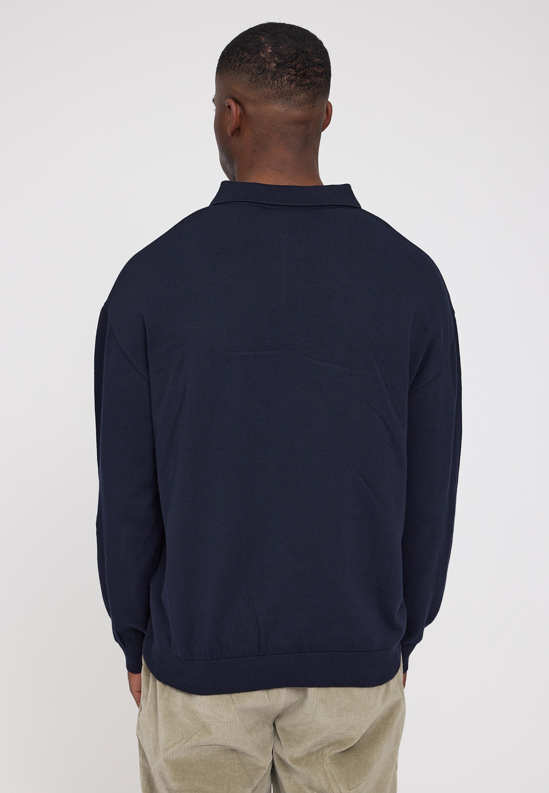 Knit Polo Jumper - Indigo